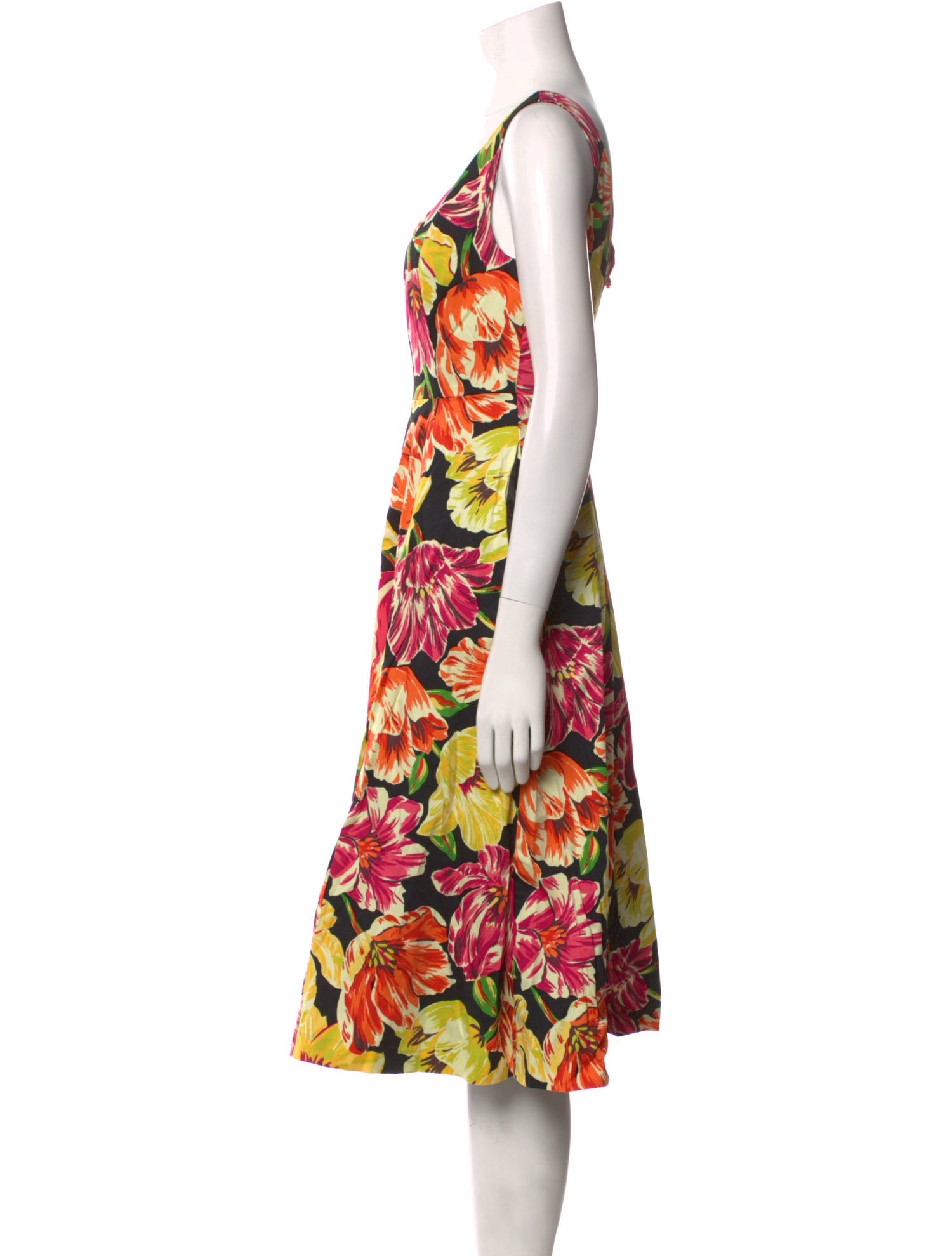 Kate Spade New York Floral Print Midi Length Dress