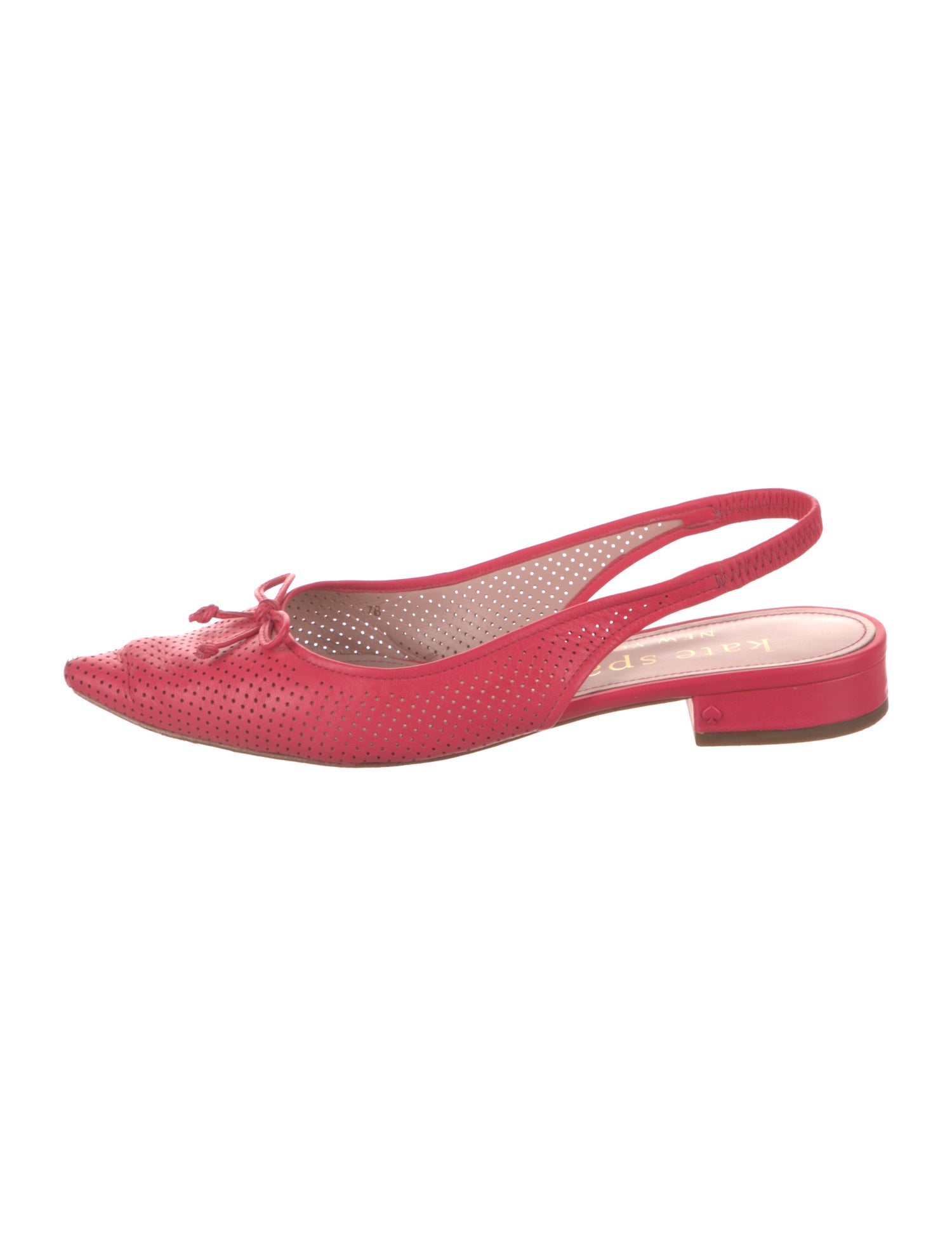 Kate Spade New York Leather Bow Accents Slingback Flats