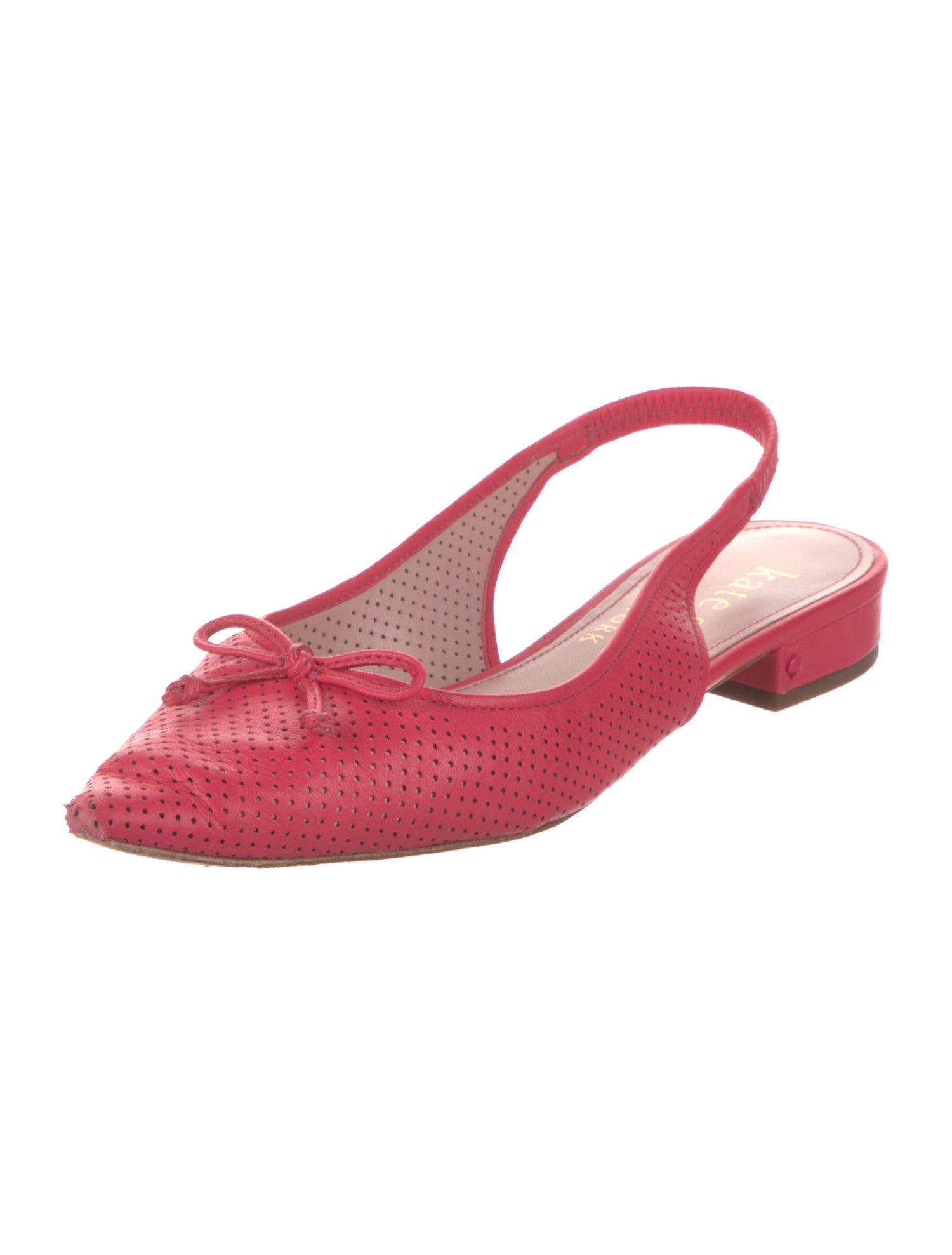 Kate Spade New York Leather Bow Accents Slingback Flats
