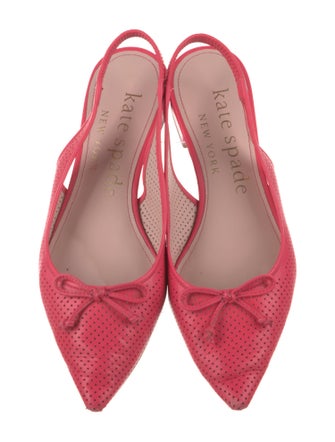 Kate Spade New York Leather Bow Accents Slingback Flats