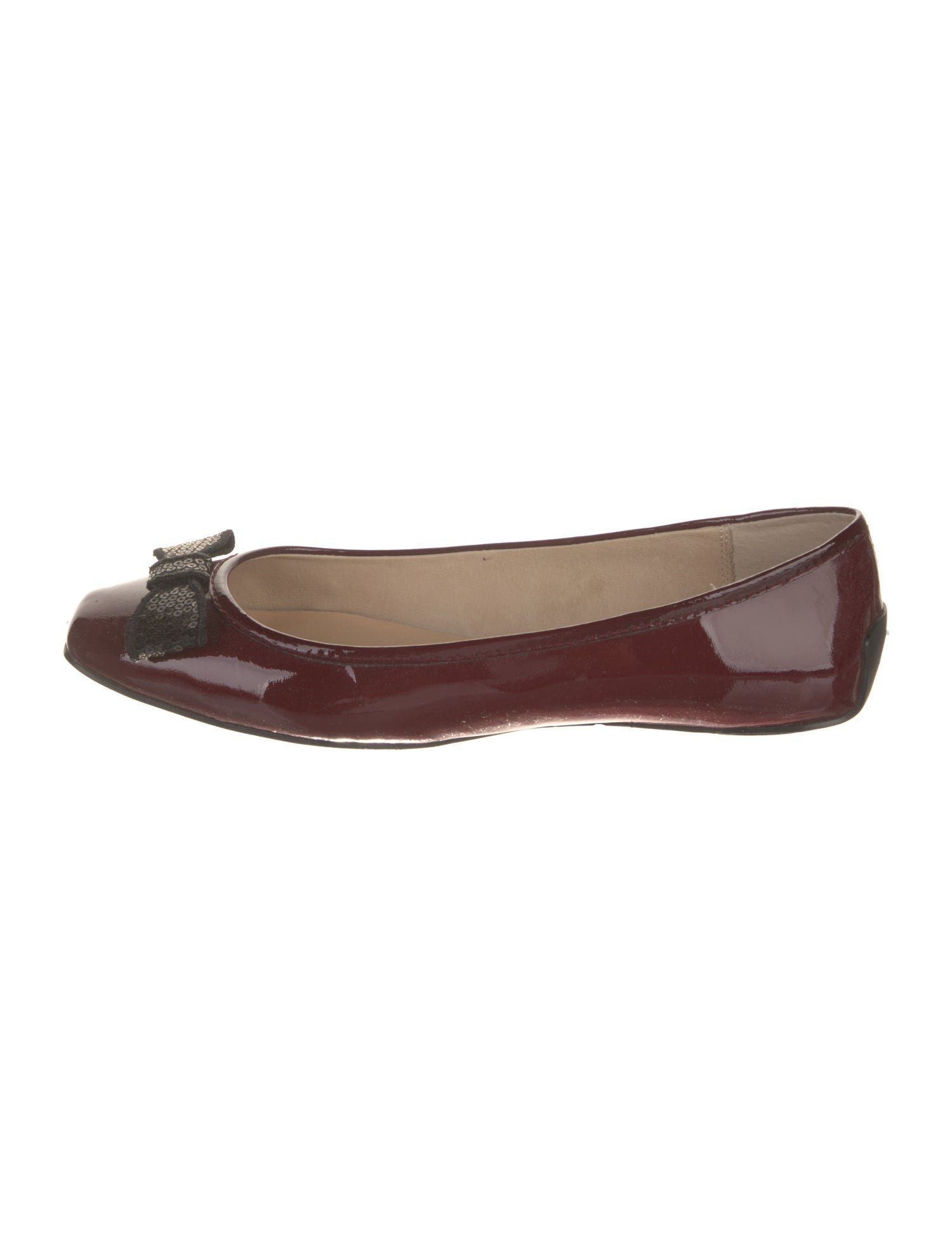 Kate Spade New York Patent Leather Bow Accents Ballet Flats