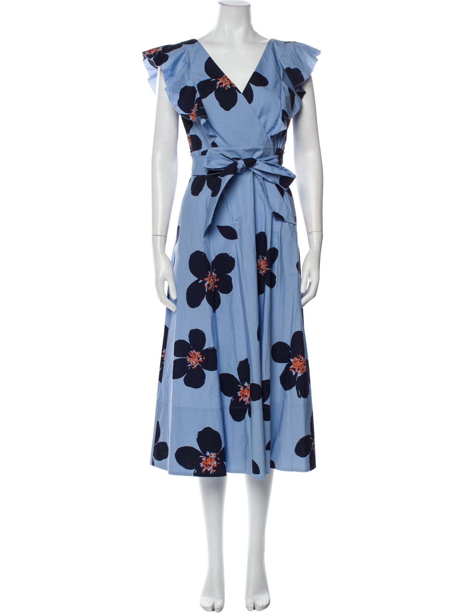 Kate Spade New York Floral Print Midi Length Dress