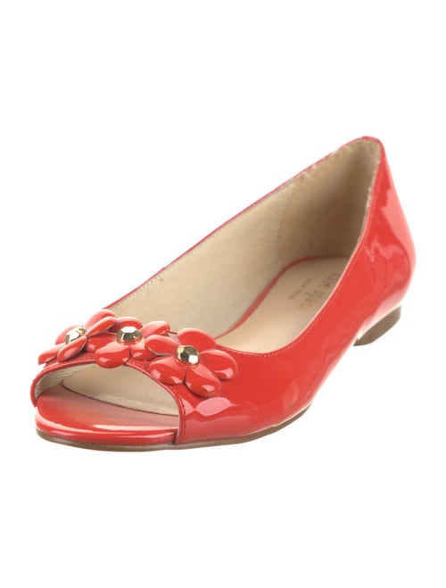 Kate Spade New York Patent Leather Ruffle Embellishment Flats