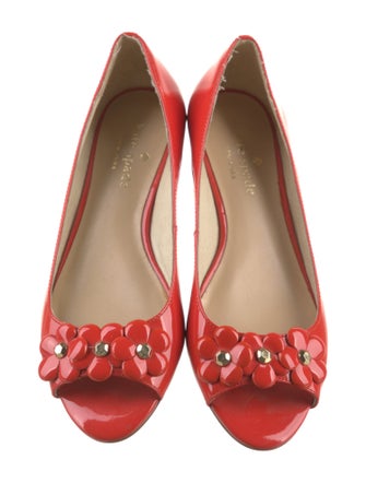 Kate Spade New York Patent Leather Ruffle Embellishment Flats
