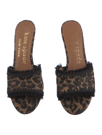 Kate Spade New York Printed Fringe Trim Accent Slides