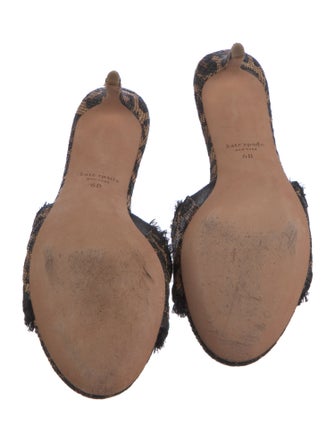 Kate Spade New York Printed Fringe Trim Accent Slides