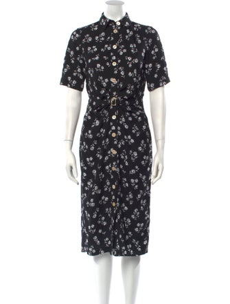 Kate Spade New York Floral Print Midi Length Dress