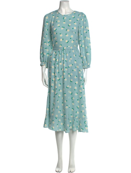 Kate Spade New York Floral Print Midi Length Dress