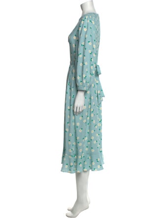 Kate Spade New York Floral Print Midi Length Dress
