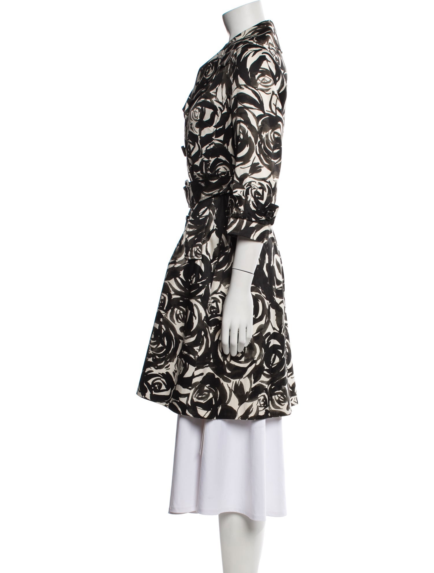 Kate Spade New York Silk Floral Print Trench Coat