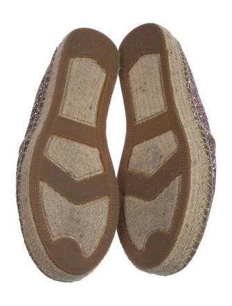 Kate Spade New York Glitter Leather Trim Embellishment Espadrilles