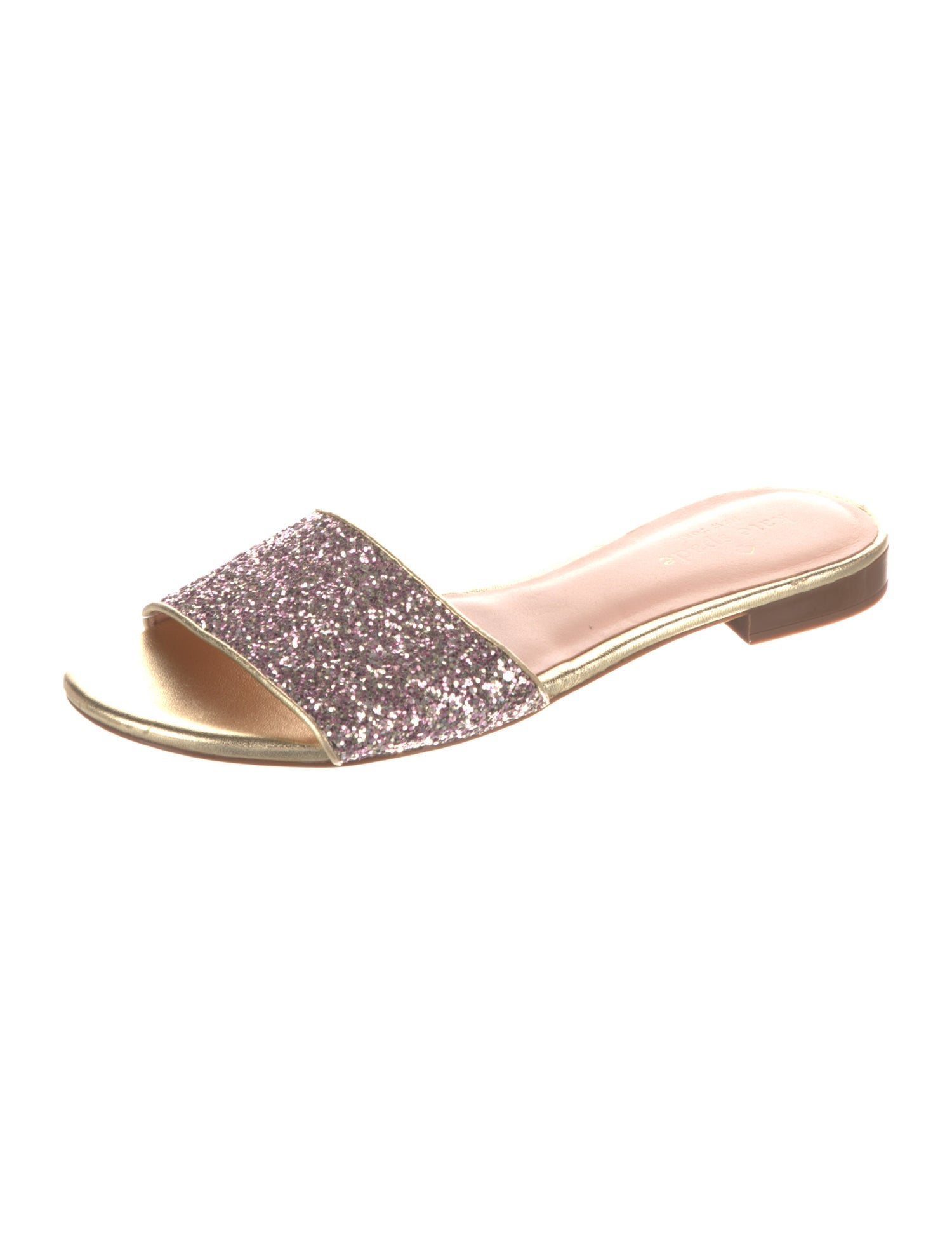 Kate Spade New York Leather Glitter Accents Slides