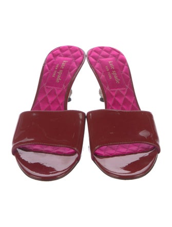 Kate Spade New York Patent Leather Crystal Embellishments Slides