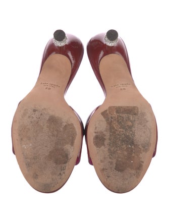 Kate Spade New York Patent Leather Crystal Embellishments Slides