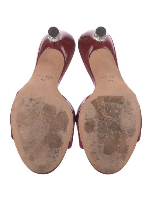 Kate Spade New York Patent Leather Crystal Embellishments Slides