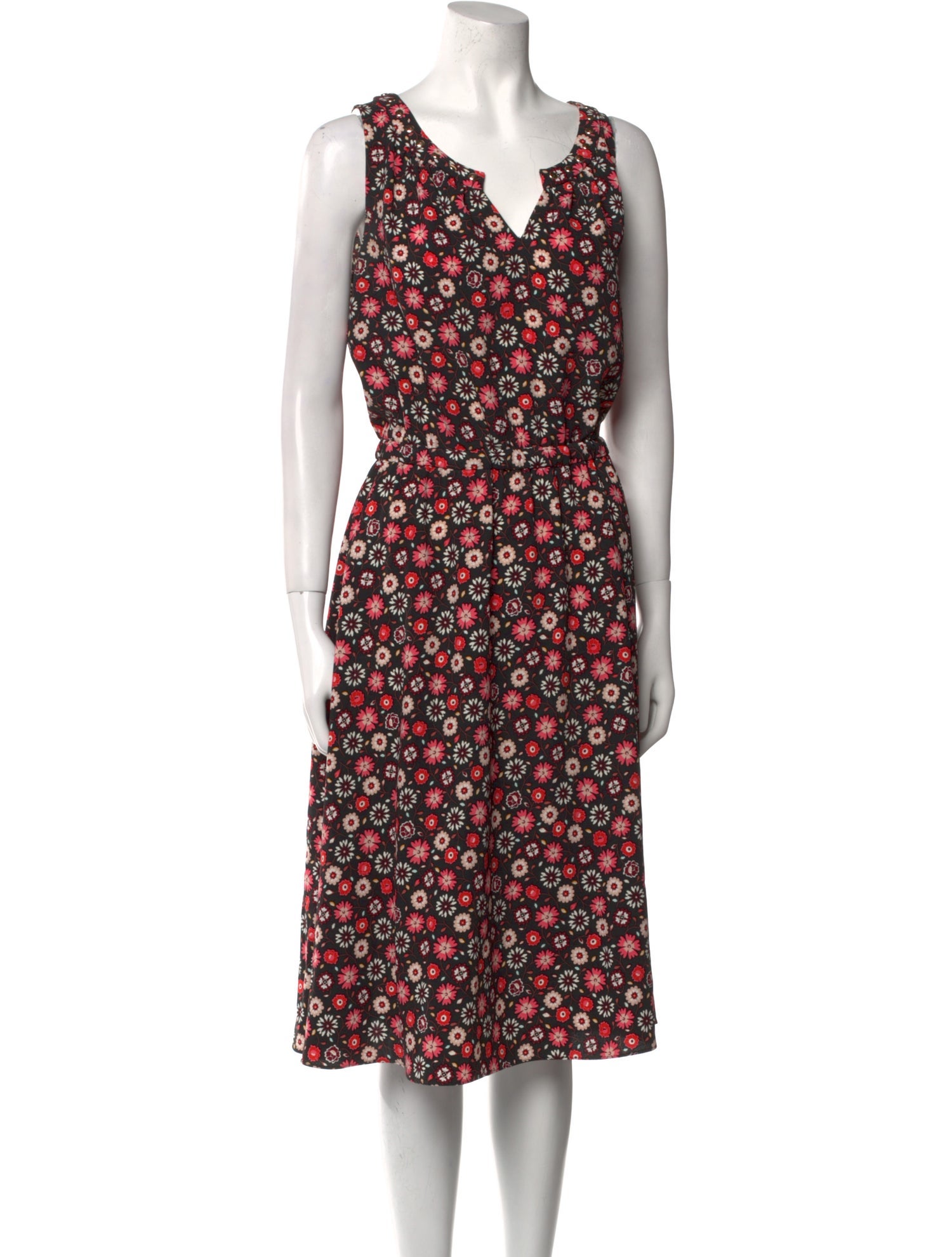 Kate Spade New York Floral Print Midi Length Dress