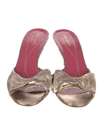 Kate Spade New York Leather Animal Print Slides