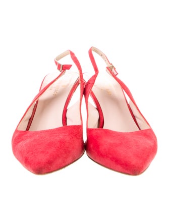 Kate Spade New York Suede Crystal Embellishments Slingback Pumps