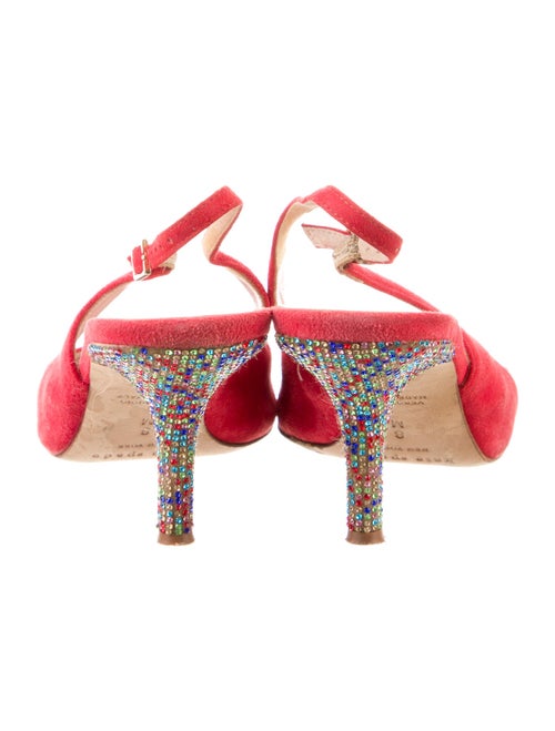 Kate Spade New York Suede Crystal Embellishments Slingback Pumps