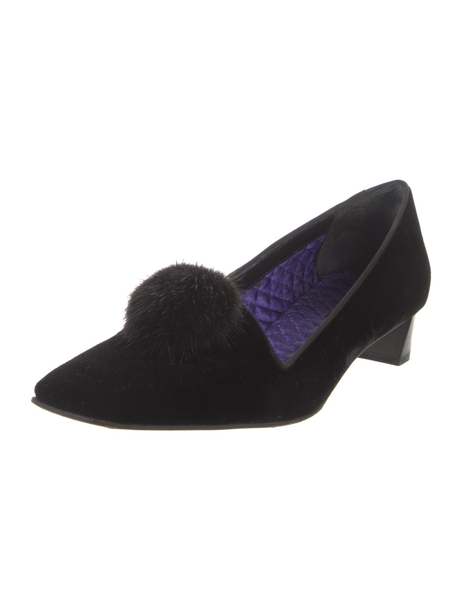 Kate Spade New York Velvet Pom-Pom Embellishments Pumps