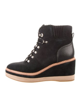 Kate Spade New York Suede Colorblock Pattern Lace-Up Boots