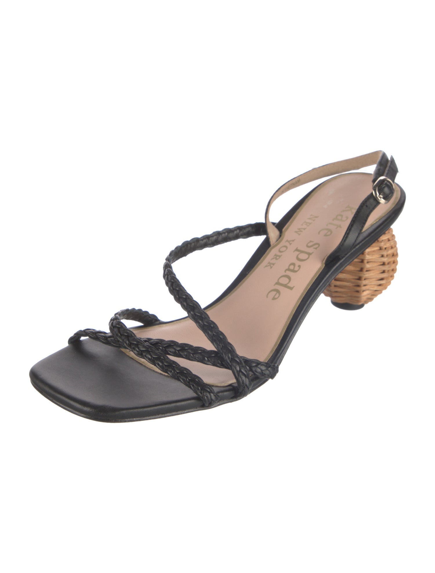 Kate Spade New York Leather Braided Accents Slingback Sandals
