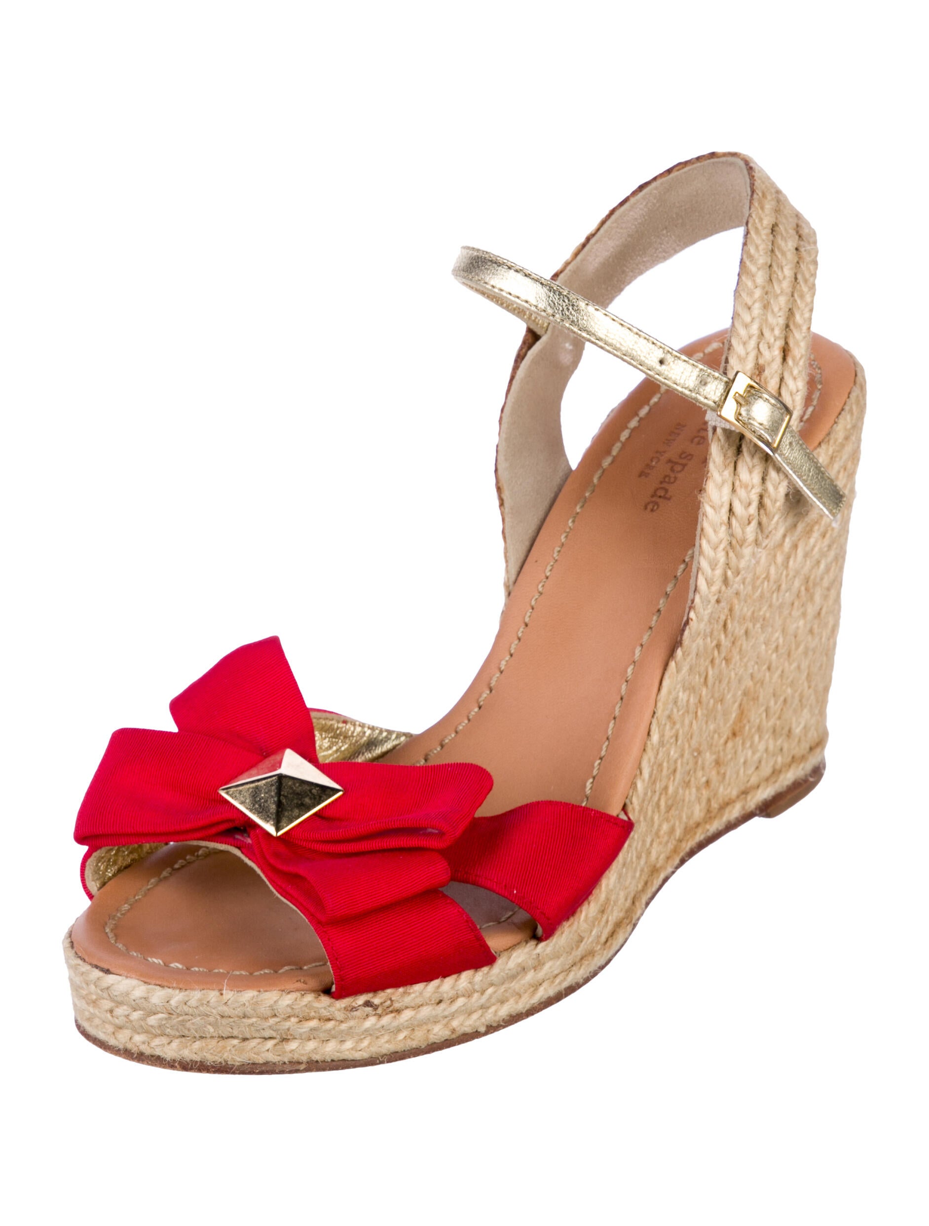 Kate Spade New York Colorblock Pattern Bow Accents Espadrilles