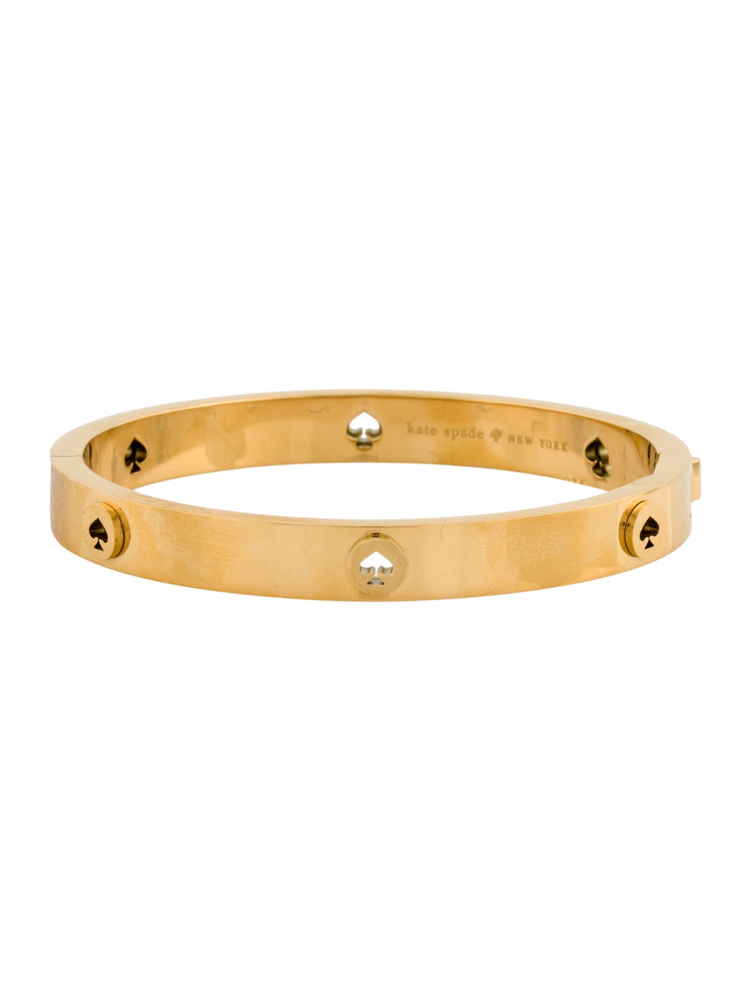 Kate Spade New York "Spot The Spade" Studded Hinged Bangle Bracelet