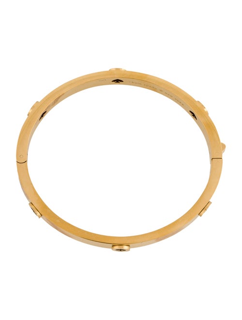 Kate Spade New York "Spot The Spade" Studded Hinged Bangle Bracelet