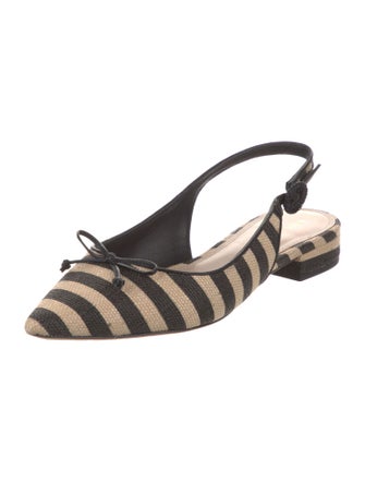 Kate Spade New York Canvas Striped Slingback Flats