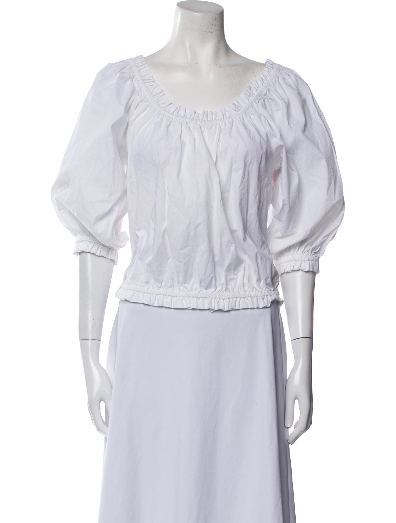 Kate Spade New York Scoop Neck Three-Quarter Sleeve Crop Top