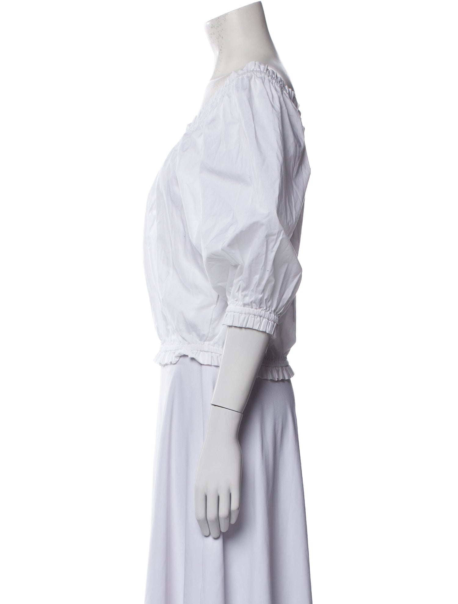 Kate Spade New York Scoop Neck Three-Quarter Sleeve Crop Top