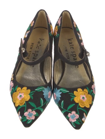 Kate Spade New York Canvas Floral Print Mary Jane Flats
