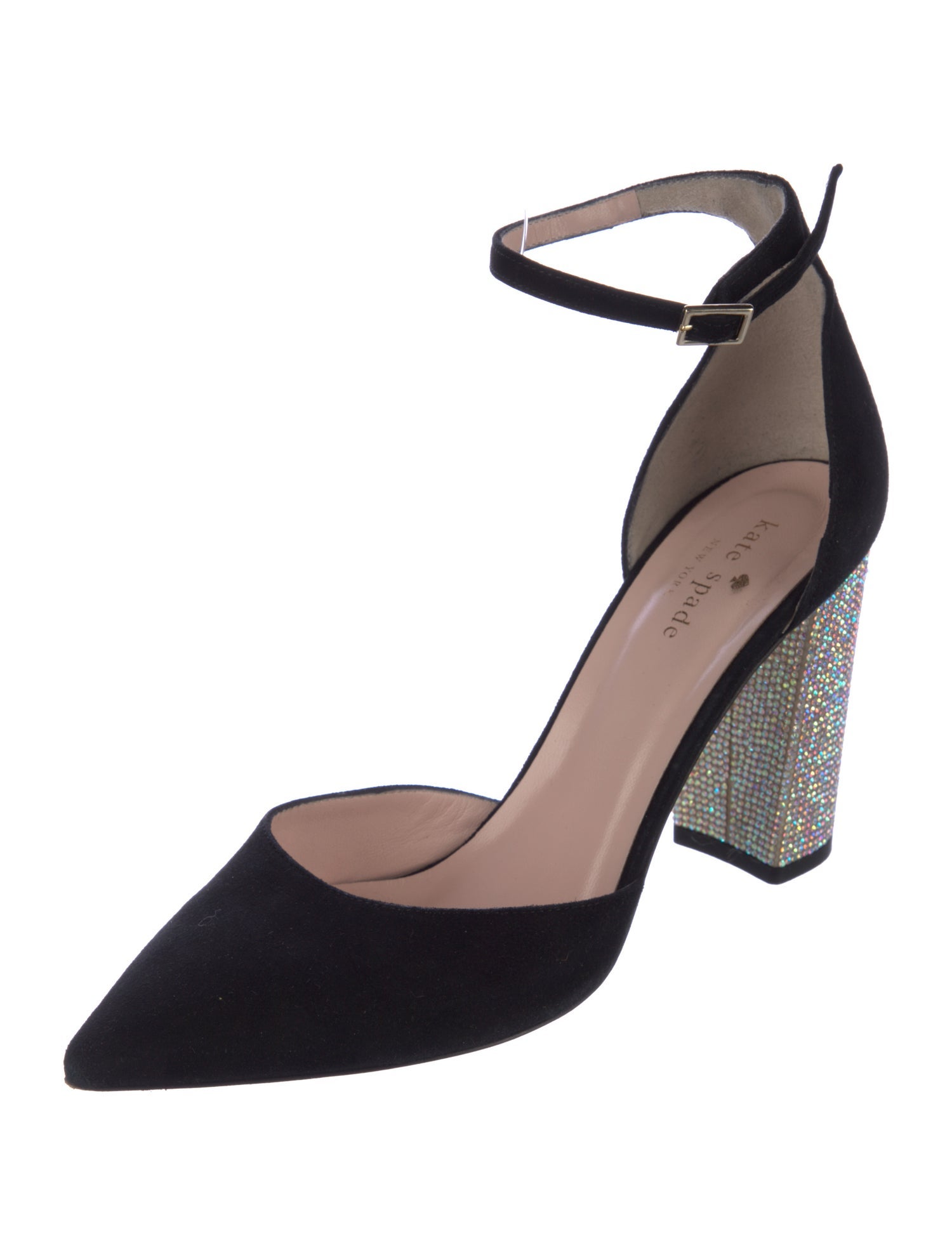 Kate Spade New York Suede Crystal Embellishments D'Orsay Pumps