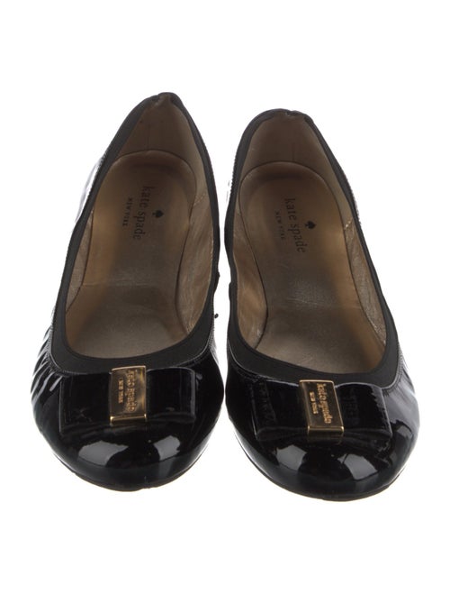 Kate Spade New York Patent Leather Bow Accents Ballet Flats