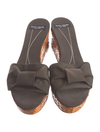 Kate Spade New York Canvas Bow Accents Slides