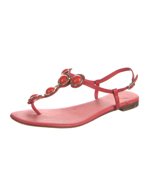 Kate Spade New York Leather Beaded Accents T-Strap Sandals