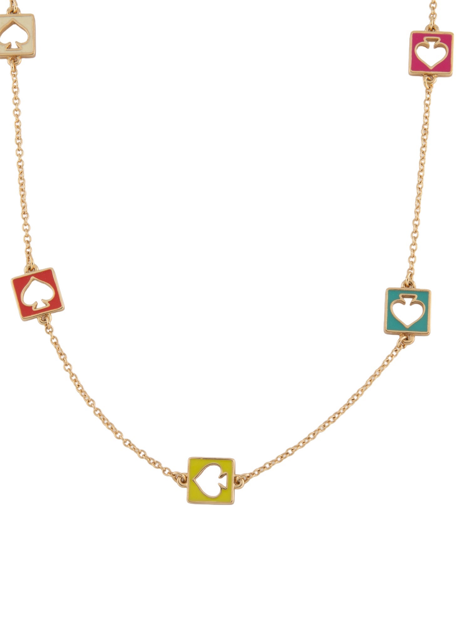 Kate Spade New York Enamel & Crystal Logo Station Necklace