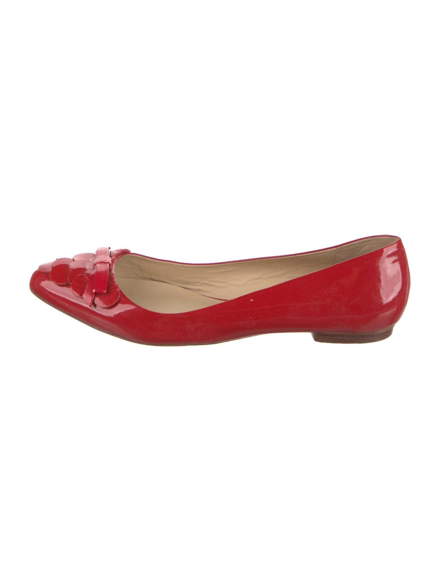 Kate Spade New York Patent Leather Bow Accents Ballet Flats