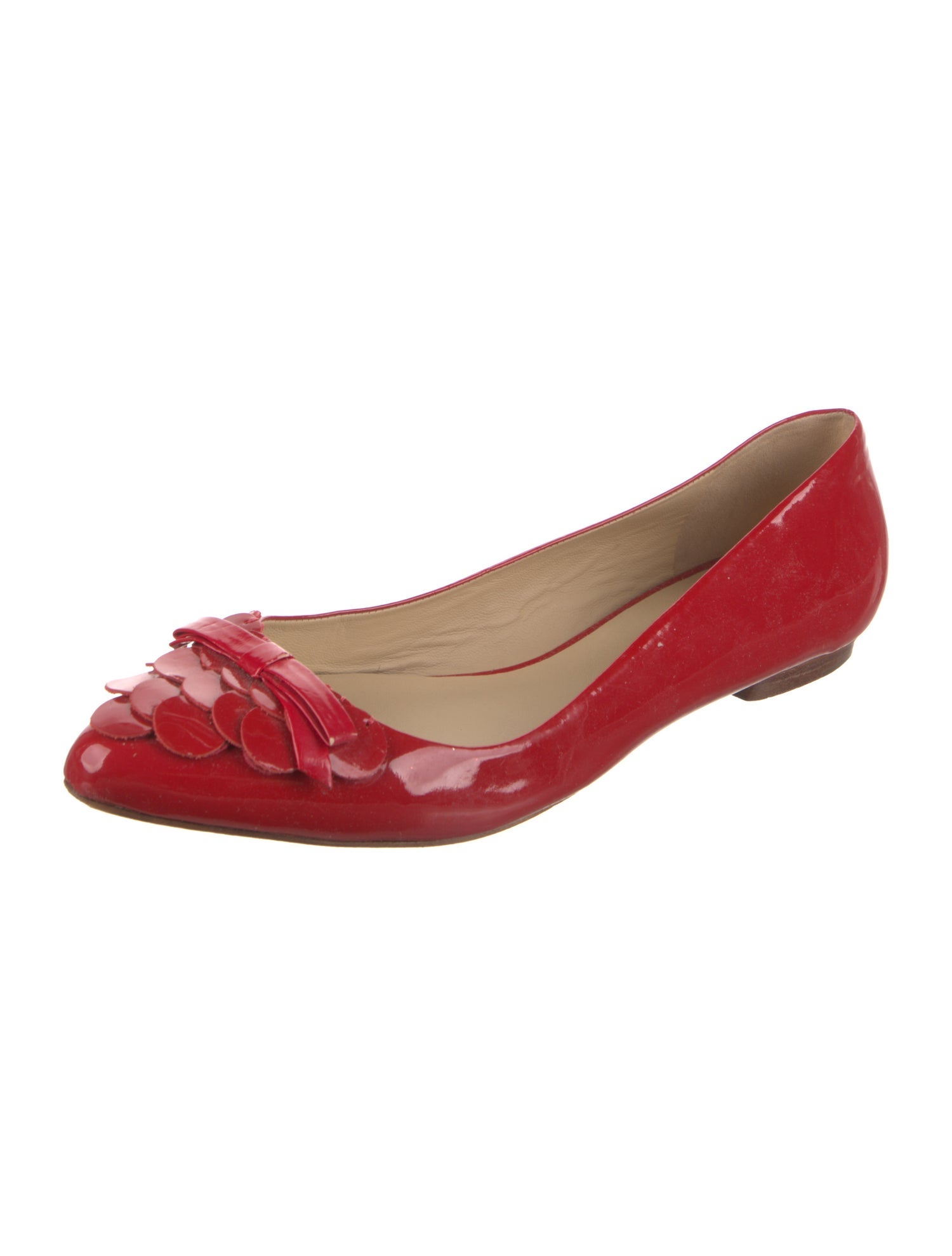 Kate Spade New York Patent Leather Bow Accents Ballet Flats
