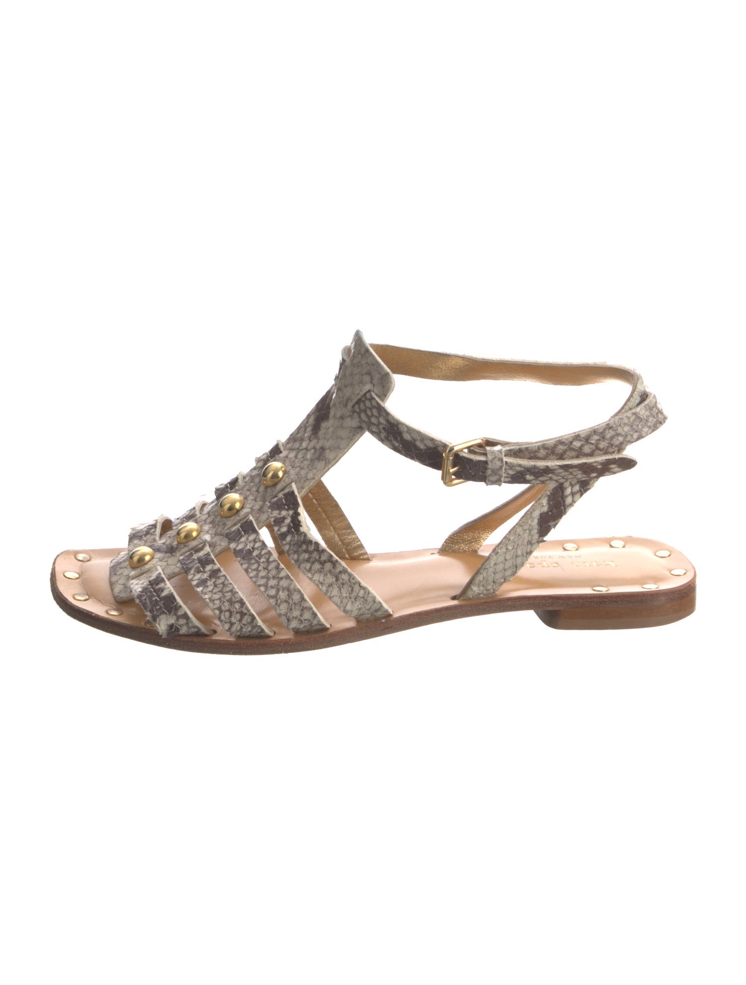 Kate Spade New York Leather Animal Print Gladiator Sandals