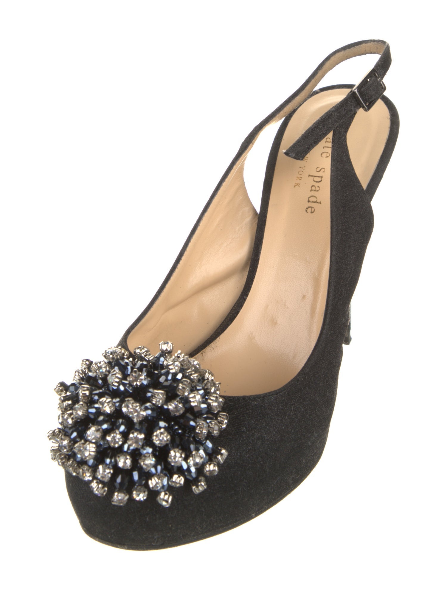 Kate Spade New York Glitter Crystal Embellishments Slingback Pumps