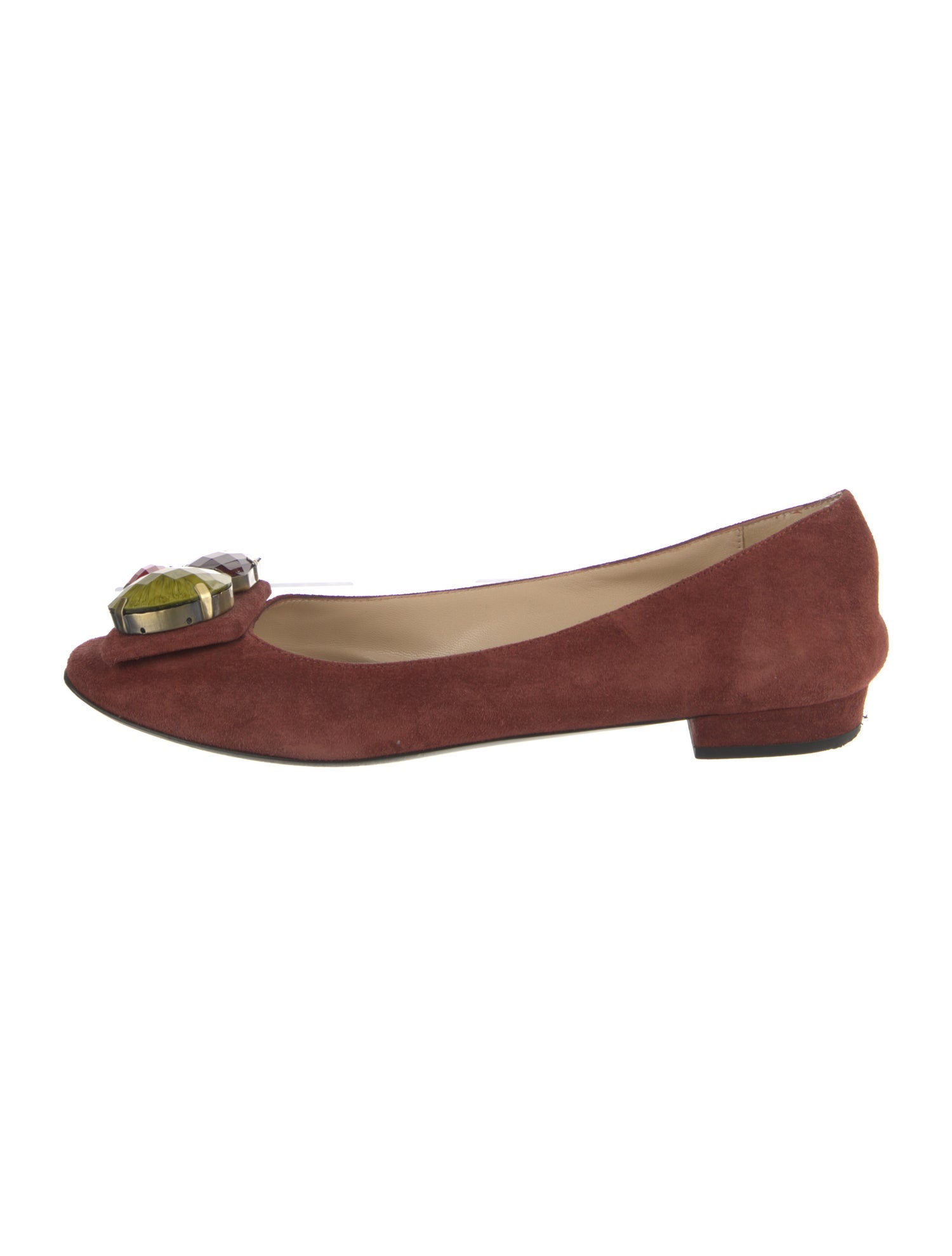Kate Spade New York Suede Crystal Embellishments Ballet Flats