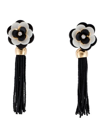 Kate Spade New York Crystal, Rubber & Bead Flower Tassel Earrings