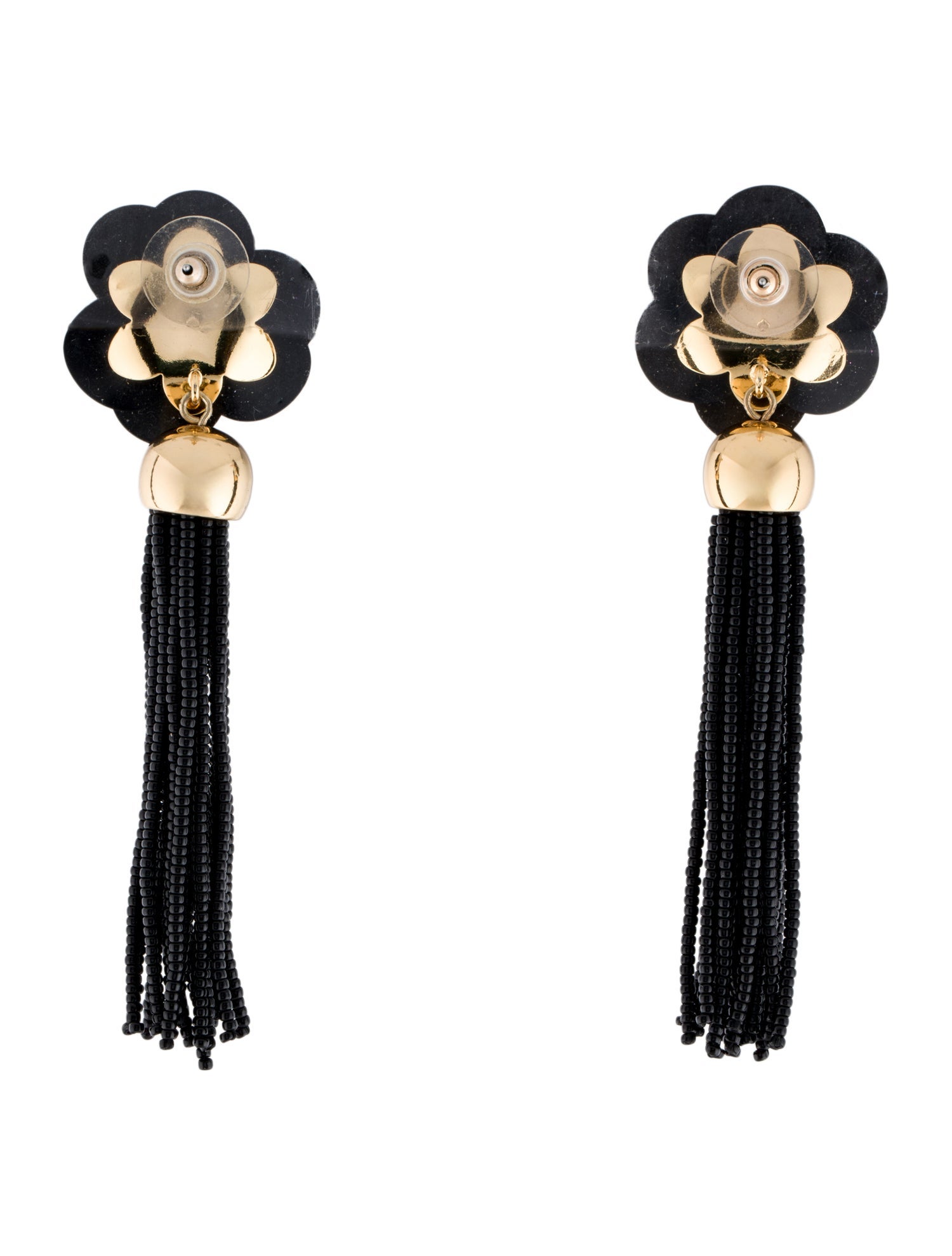 Kate Spade New York Crystal, Rubber & Bead Flower Tassel Earrings
