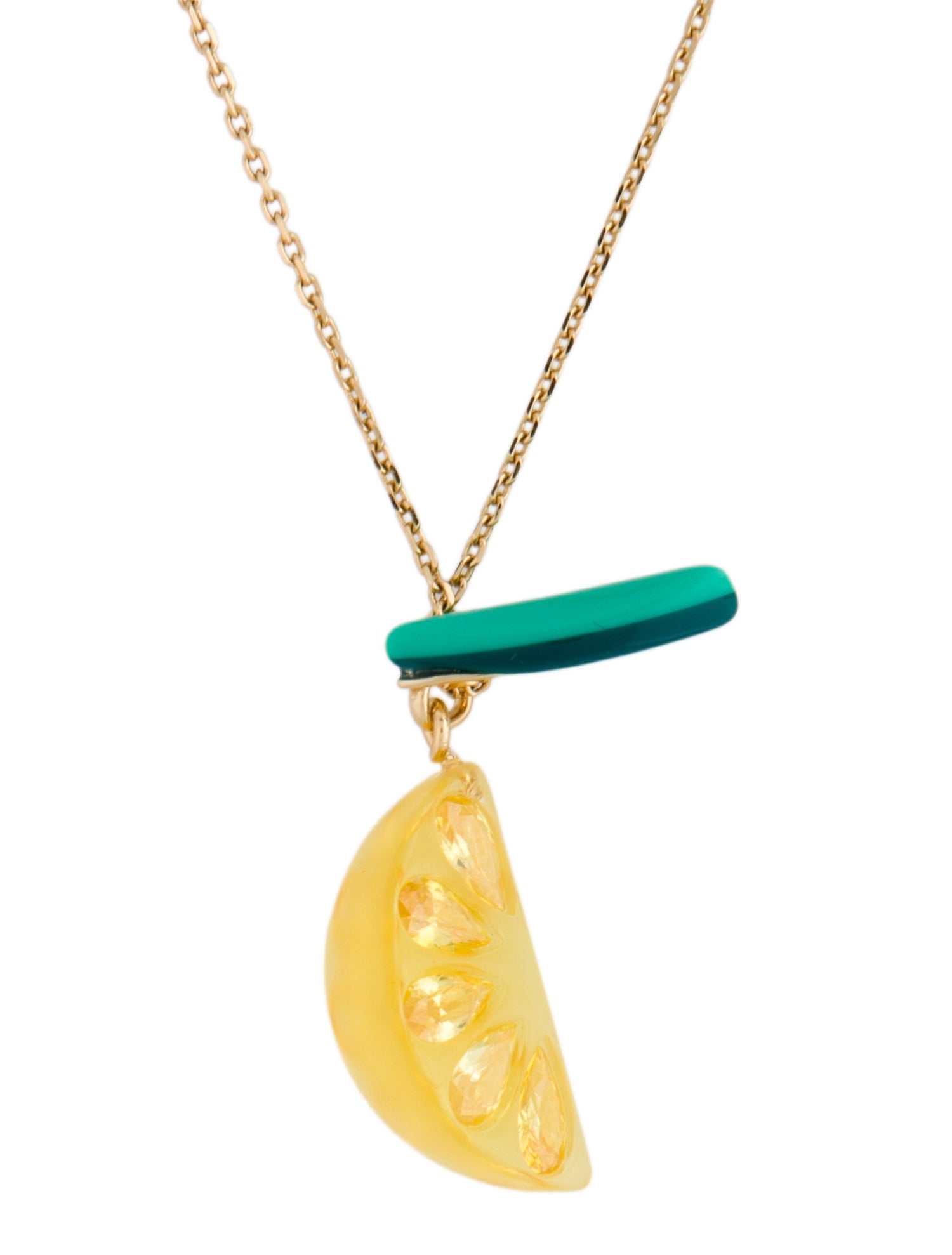 Kate Spade New York Resin & Cubic Zirconia 'Tutti Fruity Lemon' Pendant Necklace