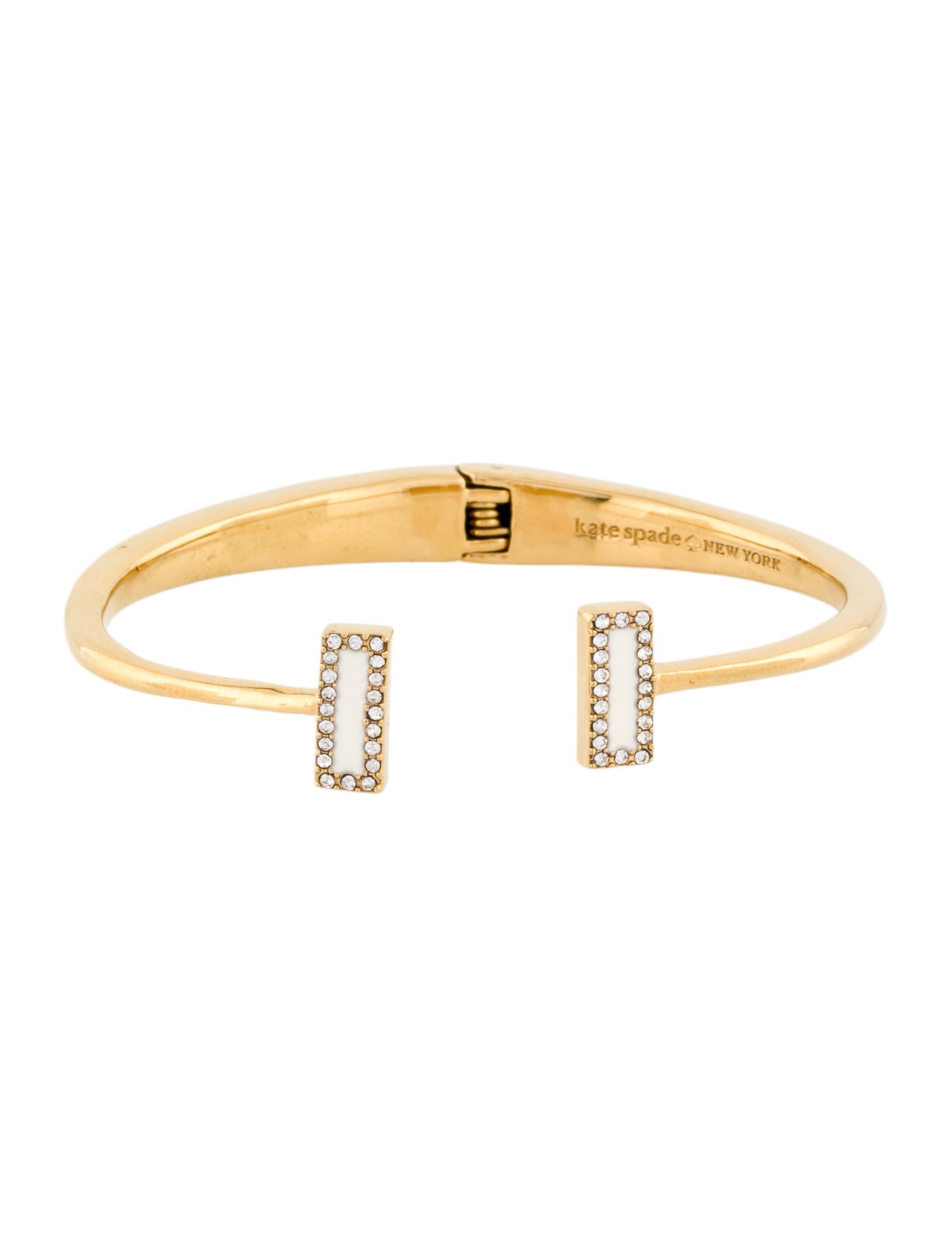 Kate Spade New York Crystal & Enamel Hinged Cuff Bracelet