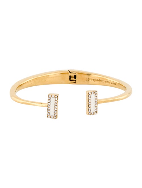 Kate Spade New York Crystal & Enamel Hinged Cuff Bracelet