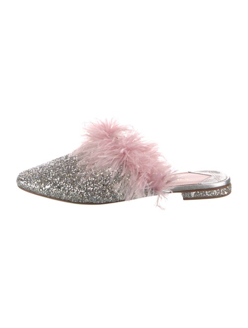 Kate Spade New York Glitter Feather Trim Mules