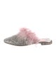 Kate Spade New York Glitter Feather Trim Mules